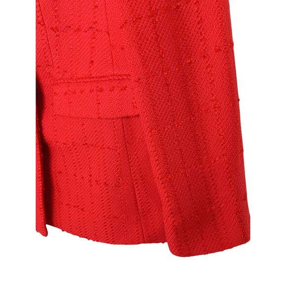 Ann Taylor Red Tweed Blazer Jacket Size 6 Double Breasted Textured Workwear - Picture 7 of 15